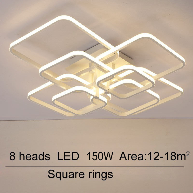 4/6/8 Headers Square LED Ceiling Light Dimmable with Remote Control Ceiling Light Living and Home 