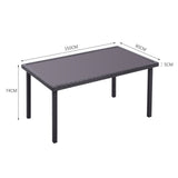 Garden Table Dining Patio Outdoor Table Black/Brown Garden Dining Table Living and Home H74 * W150 * D90 cm Black 