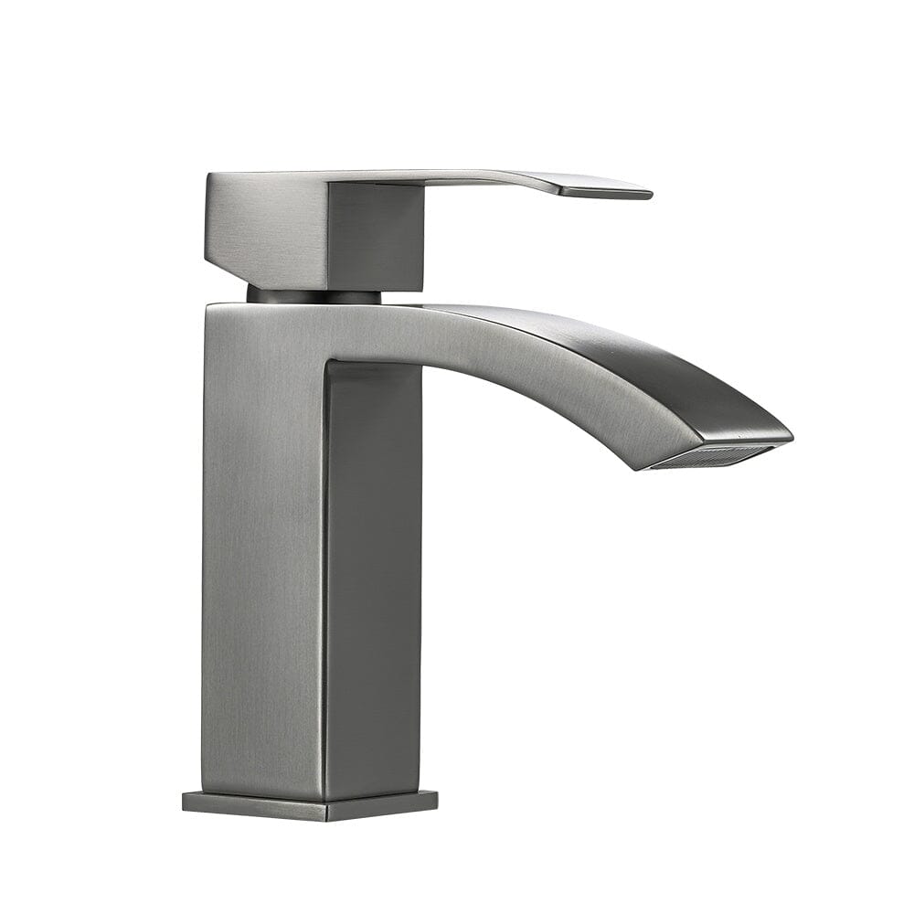Modern Bathroom Mixer Tap Single Handle Stainless Steel Basin Taps Living and Home 