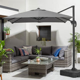 Grey 2.5m Cantilever Parasol with Base for Garden Parasols Living and Home Dark Grey 