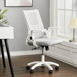 Mesh Back Ergonomic Office Chair with Folding Armrests Office Chair Living and Home White 