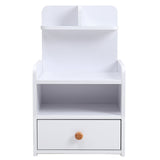 Minimalist Black/White Wooden Bedside Table with Drawers Cabinets Living and Home 