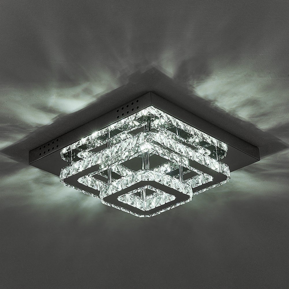 Modern Square Tiered Crystal Ceiling Light Ceiling Light Living and Home 