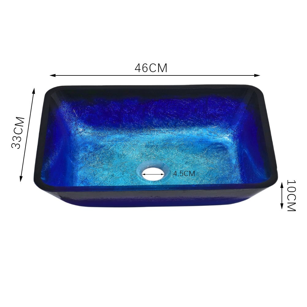 Gold Bathroom Artistic Vessel Sink Tempered Glass with Drain Bathroom Sinks Living and Home 