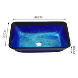 Gold Bathroom Artistic Vessel Sink Tempered Glass with Drain Bathroom Sinks Living and Home 