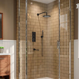 Chrome Square/Tound Thermostatic Shower Mixer Set Bathroom Shower Living and Home 