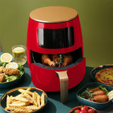 4.5 litre Air Fryer with Non-stick Basket and Digital Screen Control Cookware Living and Home Red 