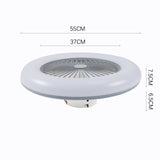 Dia. 55cm Ceiling Fan w/75W LED Light Adjustable 3-Wind Speed Remote Control Ceiling Light Living and Home 