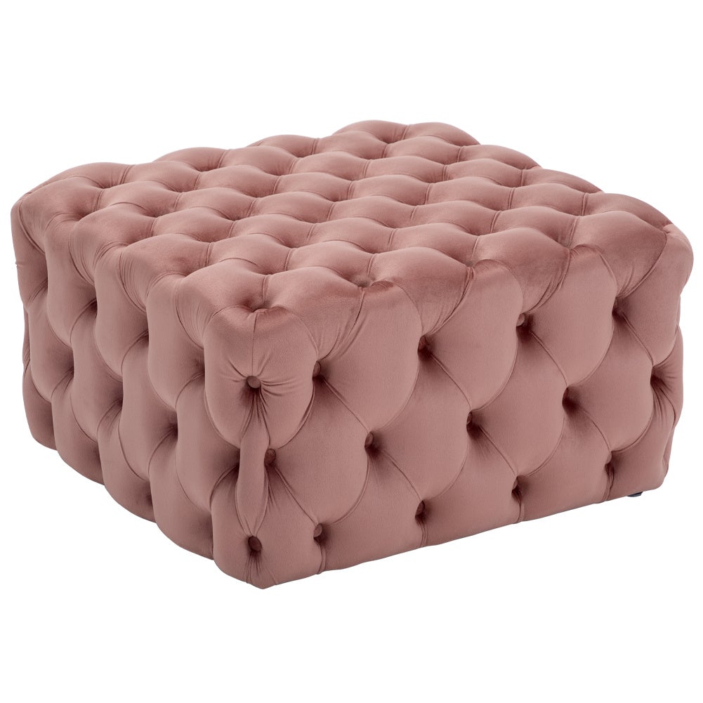 Square Velvet Tufted Cushions Footstool Cocktail Ottoman Pouf Footstool Living and Home 