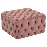 Square Velvet Tufted Cushions Footstool Cocktail Ottoman Pouf Footstool Living and Home 