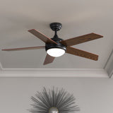 Wooden Blades Ceiling Fan with LED Lamp Light Dimmable & Remote 52Inch Ceiling Light Living and Home 