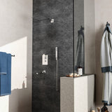 Sliver/Black Chrome Plated Square Concealed Shower Mixer Set Bathroom Shower Living and Home Sliver 