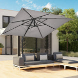 Grey 2.5m Cantilever Parasol with Base for Garden Parasols Living and Home 