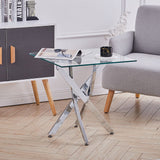 Clear Glass End Table Creative Cross Legs Coffee Table End Tables Living and Home 