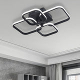 4 Head Square Led Ceiling Light Modern Acrylic Chandelier Lamp Ceiling Light Fixtures Living and Home Cool White 40W 