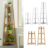 3/4/5 Tier Corner Ladder Shelf Bookcase Plant Flower Display Stand Storage Rack Bookcases & Standing Shelves Living and Home 
