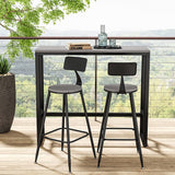Garden Grey Dining High Table with Metal Legs Garden Dining Tables Living and Home Medium/120cm W 
