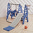 Kids Toddler Swing and Slide Set with Basketball Hoop Swing Sets & Playsets Living and Home Blue 