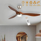 52inch Reversible Ceiling Fan W/Light Remote Control 3/5 Blades 5 Speed Timer Ceiling Light Living and Home BurlyWood 3 Fans 