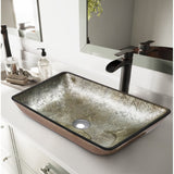 Gold Bathroom Artistic Vessel Sink Tempered Glass with Drain Bathroom Sinks Living and Home Gold 