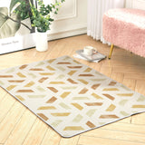 Golden Geometric Modern Rug