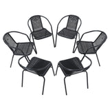 Set of 6 Stacking Patio Dining Side Chairs for All Weather Outdoor Bistro Garden Patio Side Chair Living and Home 
