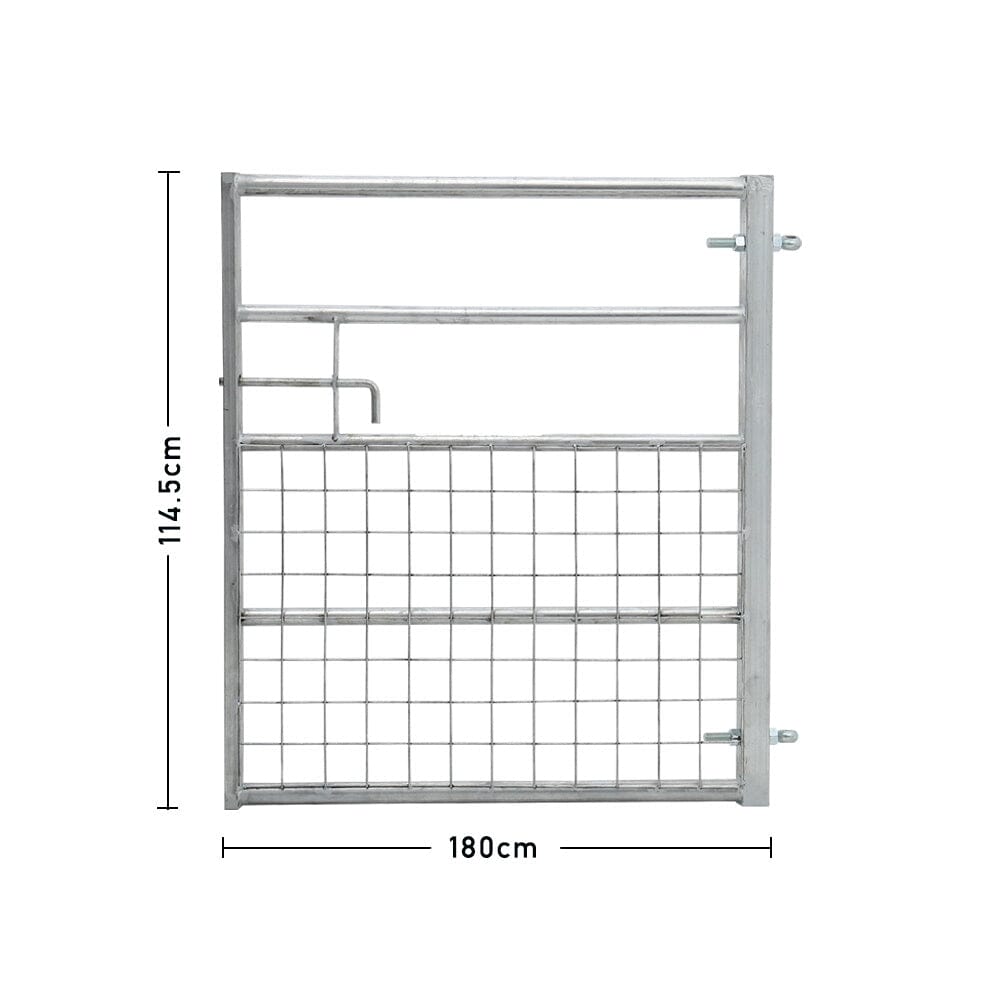 Durable and Rust-Resistan Half Mesh Metal Field Farm Gate Farm Gates Living and Home 6FT/1.8M 