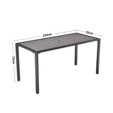 Rectangular Outdoor Dining Table with Parasol Hole Grey Garden Dining Tables Living and Home 