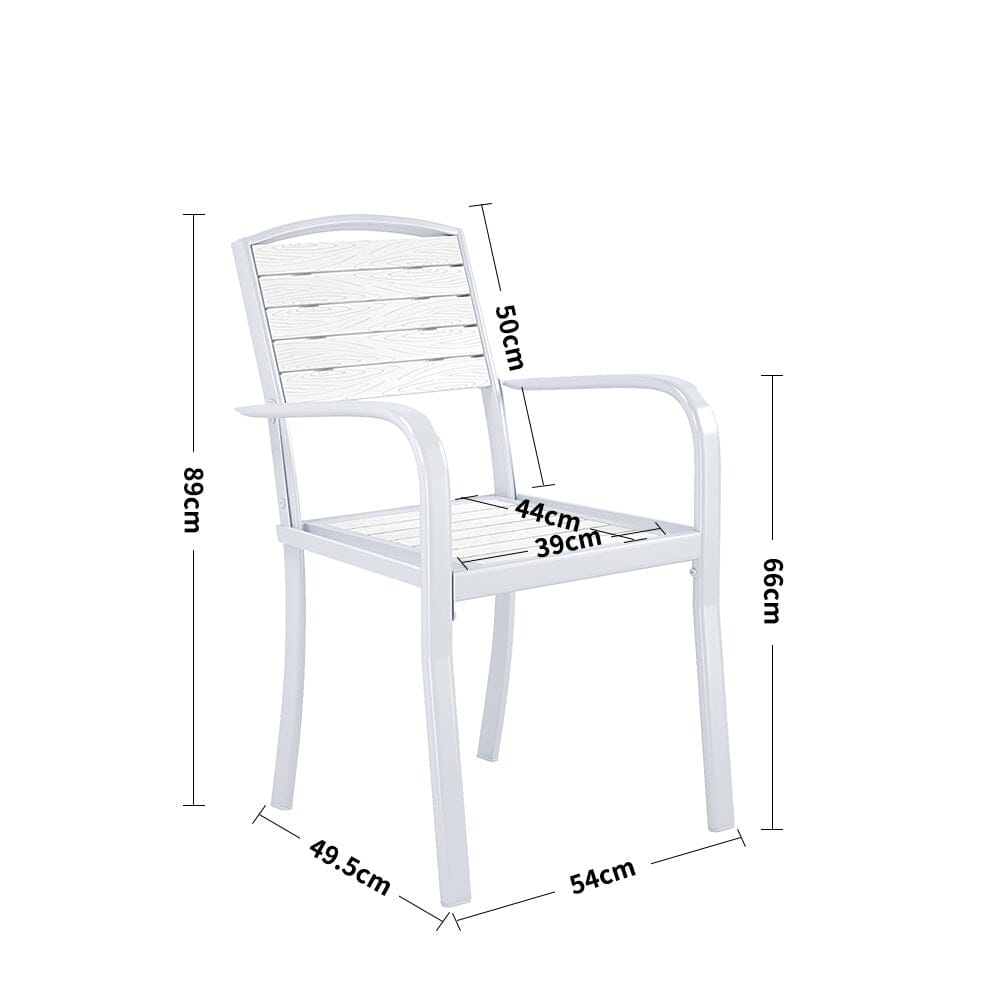 Garden Dining Armchair with Metal Legs Set of 2/4 Patio Side Chairs Living and Home 