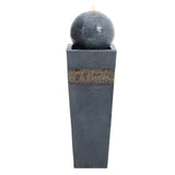 Navy Sphere Electric Fountain Water Feature with LED Light Fountains & Waterfalls Living and Home 