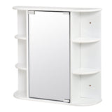 Bathroom Mirror Cabinets Wall Mounted One Door Storage Shelves Furniture White Bathroom Mirrors Living and Home 