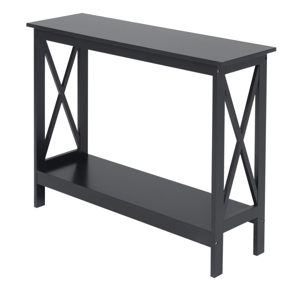 X-Design Console Tables 2 Tier Entrance Sofa Table Bookshelf Entryway Table Console Table Living and Home Black 