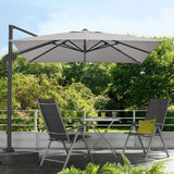 Grey 2.5m Cantilever Parasol with Base for Garden Parasols Living and Home Light Grey 