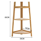 3/4/5 Tier Corner Ladder Shelf Bookcase Plant Flower Display Stand Storage Rack Bookcases & Standing Shelves Living and Home Beige 3 Layer: 85H x 50W x 34D cm 
