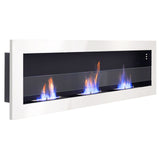 35 Inch 47 Inch Bioethanol Fireplace Wall Mounted Grey Stainless Steel Fireplaces Living and Home 