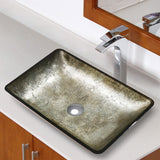 Gold Bathroom Artistic Vessel Sink Tempered Glass with Drain Bathroom Sinks Living and Home 