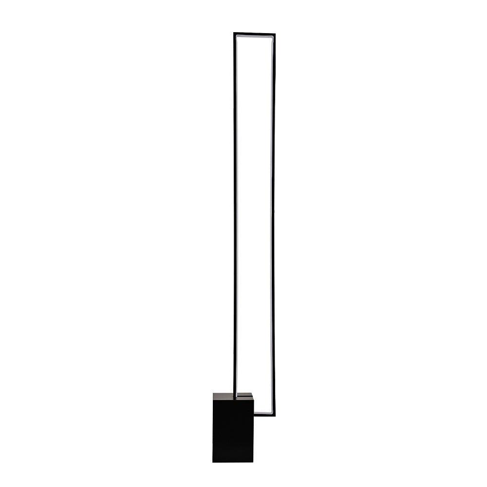 Metal Rectangular LED Floor Lamp with Black Base Floor Lamps Living and Home 