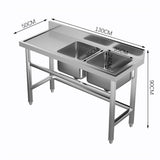 Commercial Kitchen Sink Stainless Steel Wash Basin with 1/2 Bowl Kitchen Sink Living and Home 