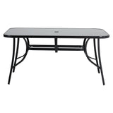 Outdoor Rectangular Dining Table with Umbrella Hole for Garden and Patio Garden Dining Table Living and Home 