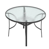 Garden Ripple Round Table With Umbrella Hole Or 4/6 Stacking Chairs GARDEN DINING SETS Living and Home Only Black Table 