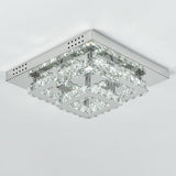Modern Square Tiered Crystal Ceiling Light Ceiling Light Living and Home W 40 x L 40 x H 14 cm Non-Dimmable White Glow