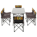 7 Piece Folding Camping Table and Chairs Set Portable with Carrying Bag Camp Furniture Living and Home 