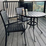 Garden Dining Armchair with Metal Legs Set of 2/4 Patio Side Chairs Living and Home Grey Set of 2 