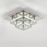 Modern Square Tiered Crystal Ceiling Light Ceiling Light Living and Home W 30 x L 30 x H 12 cm Non-Dimmable White Glow