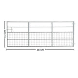 Durable and Rust-Resistan Half Mesh Metal Field Farm Gate Farm Gates Living and Home 12FT/3.6M 