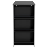 Kitchen Breakfast Bar Table Dining Table Coffee Table with 3 Tier Storage Rack Black Ding Table Living and Home 