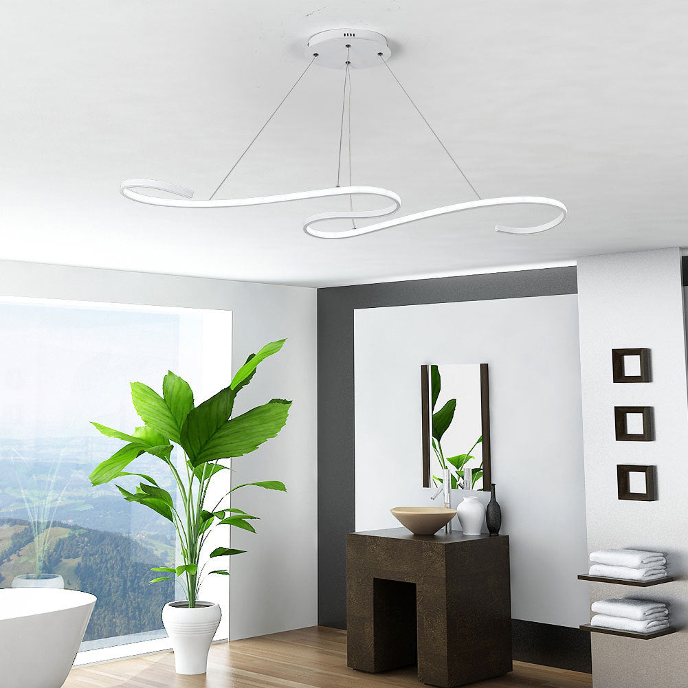 Modern LED Pendant in S Shape Pendant Living and Home W 108 x T 19 x H 120 cm Non-dimmable White Glow