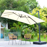 Beige 3 x 3 m Square Cantilever Parasol Outdoor Hanging Umbrella for Garden and Patio Parasols Living and Home 