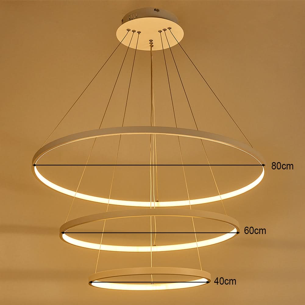 Modern Led Pendant 3 Acrylic Ring Chandelier