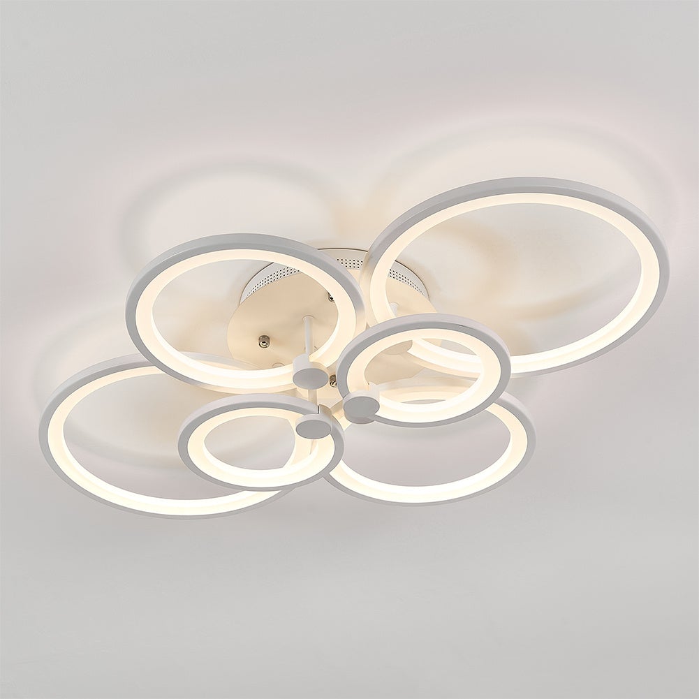 4/6/8 Rings Circle LED Semi-Flush Ceiling Light Dimmable/Non-Dimmable Ceiling Light Living and Home 